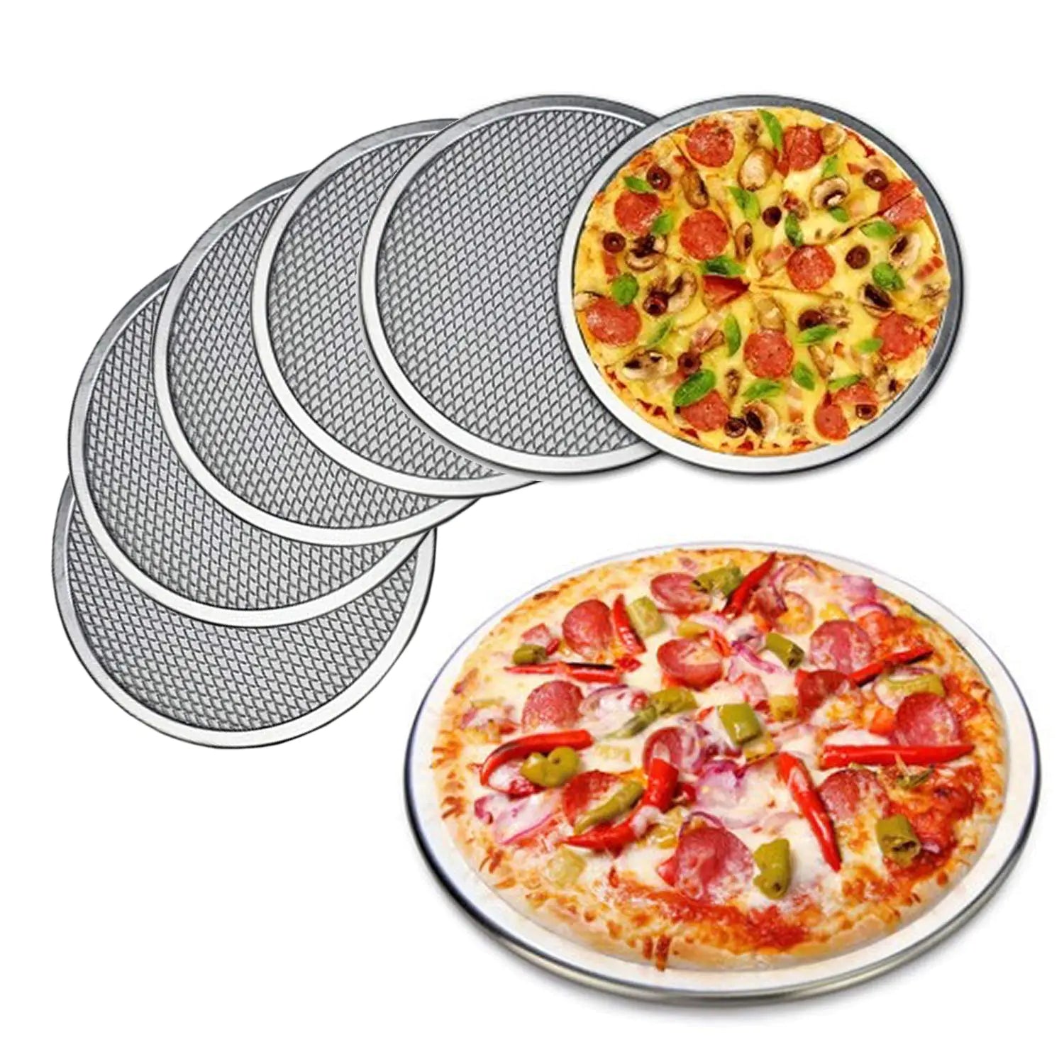 9-Inch Aluminum Pizza Screen 6-Pack